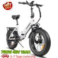 NEW 20 Zoll E-Bike,48V Elektrofahrrad 750W Mountainbike 13AH 7 Gänge Fat Tire