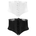 2 Stück Damen Korsage Unterbrustkorsett Kunstleder Bauchweg Corsage Waist