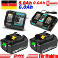 2x 18V 6000mAH Akku Für Makita BL1850 BL1830 LXT BL1860B Led Anzeige + Ladegerät