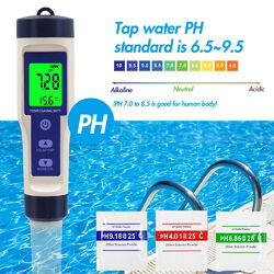 Digitales Messgerät,Wassertester Mit Hintergrundbeleuchtung PH/TDS/EC/Salzgehalt
