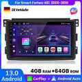 4+64G Carplay Autoradio GPS NAVI BT Für Mercedes Benz Smart Fortwo 451 2005-2010