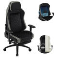 WOLTU Gaming Stuhl, Bürostuhl ergonomisch, Samtbezug Schwarz+Grau GS05szg