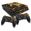 Set Goldpuder Aufkleber Skin Folie passend für Ps4 Pro Konsole RX022-11