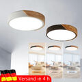 30cm LED Decken Leuchte Rund Deckenlampe Holz Wohnzimmer Flurlampe Lampe 48W