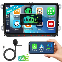 2+32G Android 13 Carplay GPS Navi Autoradio Mit DAB+ Für VW Seat GOLF Passat B6BT 5.0,Wifi, Android Auto,FM,RDS,Touchscreen,Plug&Play