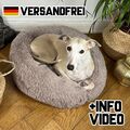 Hundebett greige Hundekissen Flausch Katzenbett M Ø 60cm 40 ° Waschbar Hundekorb