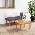 vidaXL 2-tlg. Garten-Lounge-Set mit Kissen Massivholz Akazie EGG