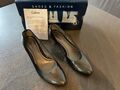 Damen Pumps Gr. 38, Gabor, dunkles Bicolour Lack,  neu !!