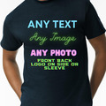  Personalisiertes T-Shirt Ihr Text Logo Foto bedruckt Top maßgeschneidert T-Shirt Party