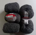 5 Knäuel Schoeller und Stahl Tweed Farbe 10 mittelgrau Wolle Polyamid 250g