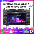 DAB+ Für Mercedes A/B Klasse/Vito W169 W245 Autoradio GPS Android 13 4+64GB DVD