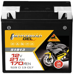 Panther GEL Batterie 12V 21Ah Motorradbatterie 51913 G19 ABS 19Ah