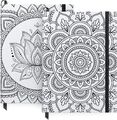 ARTEZA Hardcover Mandala Notizbuch Set, 15,2 x 20,3 cm, je 96 Blatt, 2er-Pack, B