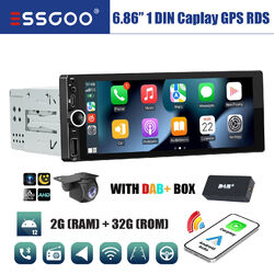 Single DIN 6.86" DAB+ Carplay Autoradio Android 13 IPS Screen GPS NAVI 2+32G Kam