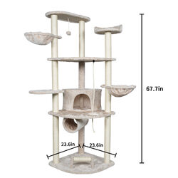 83-172cm Katzenbaum Kratzbaum Sisal Kletterbaum Katzenkratzbaum Sisal deckenhoch