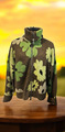 DESIGNER MILK IT CLOTHING GROSSE STRICKJACKE MIT DURCHGEHENDEM REISSVERSCHLUSS GRÜNE BLUMEN