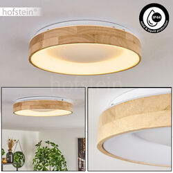 LED Ess Wohn Schlaf Bade Zimmer Beleuchtung Holz Flur Leuchte Decken Lampe rund