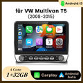 Android 13 Autoradio Carplay GPS Navi WIFI BT SWC 32G Für VW Multivan T5 08-2015