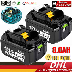 2x Original Für Makita Ersatz Akku BL1850B 18 V 8,0AH Li-Ion BL1860 BL1850 NEU