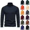 Herren Rollkragen Pullover Strick Jumper Langarmshirt Winter Sweatshirt T-Shirt