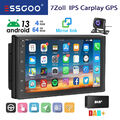 Android 13 Apple Carplay Autoradio Doppel DIN 7" GPS NAVI WIFI +KAM DAB 4+64G