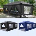 Pavillon Faltpavillon 3x6m Wasserdicht mit 4 Seitenteilen und Fenstern Partyzelt