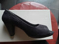 BUGATTI Pumps Peep Toes Bianca Nappaleder Echtleder hoher Absatz schwarz Gr. 39