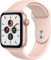 Apple Watch SE 44 mm Aluminiumgehäuse gold am Sportarmband sandrosa [Wi-Fi + Cel