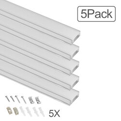 5× 1M LED Profil Aluprofil Alu Eloxiert Schiene Leiste Profile für LED Stripe