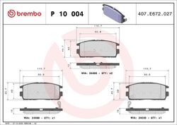 BREMBO Bremsbelagsatz, Scheibenbremse P 10 004 für OPEL CHEVROLET