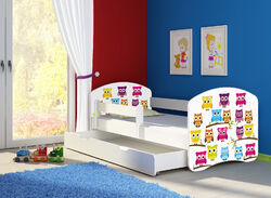 Jugendbett Kinderbett mit einer Schublade und Matratze Weiß 140x70 160x80 180x80