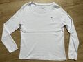 Tommy Hilfiger - Shirt T-Shirt Baumwolle Longsleeve - Gr. L, weiß, wie neu Damen