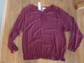 ESPRIT  ° Blusenshirt ° Langarmshirt° mit DETAILS °XXL Gr.44 ° Bordeauxrot ° NEU