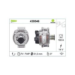 VALEO PART GENERATOR LICHTMASCHINE FÜR JEEP MERCEDES-BENZ 439546