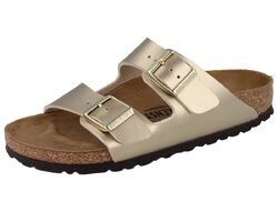 BIRKENSTOCK Arizona BS Damen Pantolette Hausschuhe gold Birko-Florschmale Weite 