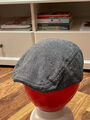 H&M Cap Mütze Gr. 58 grau grey Schiebermütze Newsboy Retro