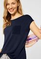 Street One Damen T-Shirt Mat-Mix Shirt Gath in dunkelblau - ehm. 35,99€