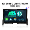 4G+64G Android 13 Carplay 8-Kern Autoradio Für Mercedes Benz C Klasse W204 S204