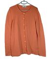 Strickjacke PETER HAHN Pullover gr. 42 Damen reine Schurwolle langarm Orange