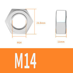 Sechskant-Muttern DIN 934 Edelstahl Rostfrei A2 V2A/A4 M1-M2 M3 M4 M5 M6 Bis M36