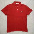 Lacoste Herren T-Shirt Poloshirt Gr. L Slim Rot Polo Hemd Shirt Sport Kurzarm