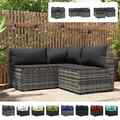 Poly Rattan Sitzgarnitur Set Family Gartenmöbel Essgruppe Lounge Sitzgruppe