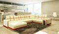 Ledersofa XXL  Wohnlandschaft Ecksofa Polster Eck Sitz Couch Garnitur U Form Big