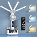 7W LED Schreibtischlampe Tischlampe Dimmbar Doppelkopf Leselampe mit Stifthalter