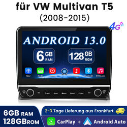 128GB Android 13.0 Autoradio GPS Navi CARPLAY BT FM Für VW Multivan V T5 Touareg