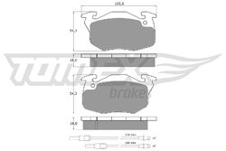 TOMEX Brakes Bremsbelagsatz Scheibenbremse TX 10-341 für PEUGEOT 106 1 1A 1C 2