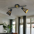 LED Design Decken Leuchte SCHWARZ GOLD Ess Zimmer Strahler Lampe Spots beweglich