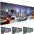 Bilder Set Modern New York City Wandbilder Wohnzimmer XXL Bild 160x50 cm Stadt