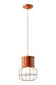 Hängelampe Metall Keramik E27 Ø 21 cm Orange antik Retro Hängeleuchte Esstisch