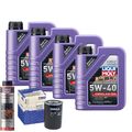 Motoröl 5W40 LIQUI MOLY Synthoil High Tech 4L+MAHLE Ölfilter +Ölschlammspülung